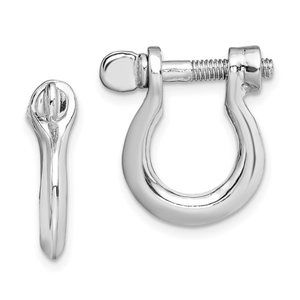 Sterling Silver Shackle 2mm Post Screw Earrings